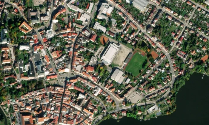 Růžová 41 – letecký pohled