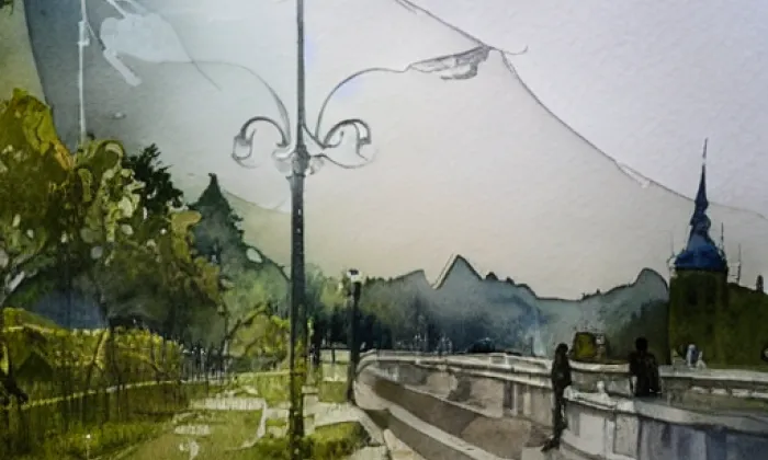 Rašínova třída – akvarel