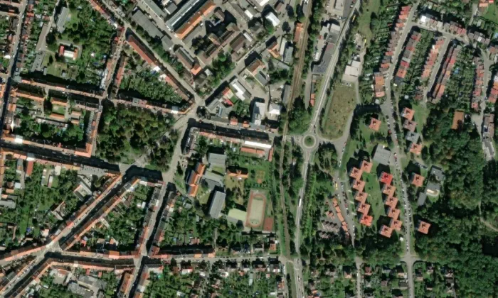 Raabova vila – letecký pohled