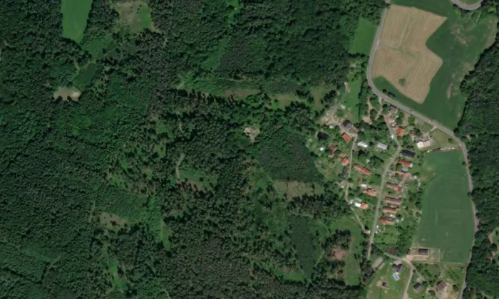 Rabštejnek – letecký pohled