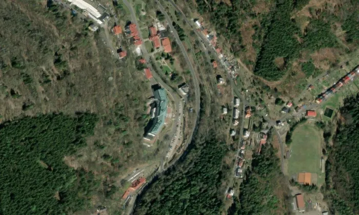 Radium Palace – letecký pohled