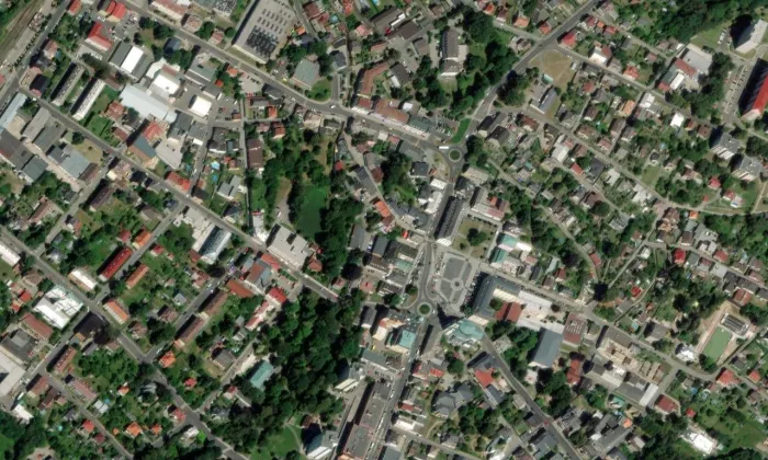 Radnice (Nový Bor) – letecký pohled