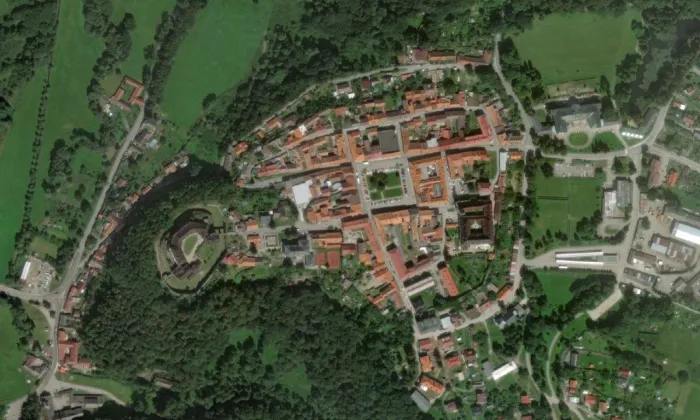 Radnice (Nové Hrady) – letecký pohled