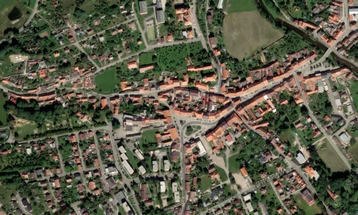 Radnice (Volyně) – letecký pohled