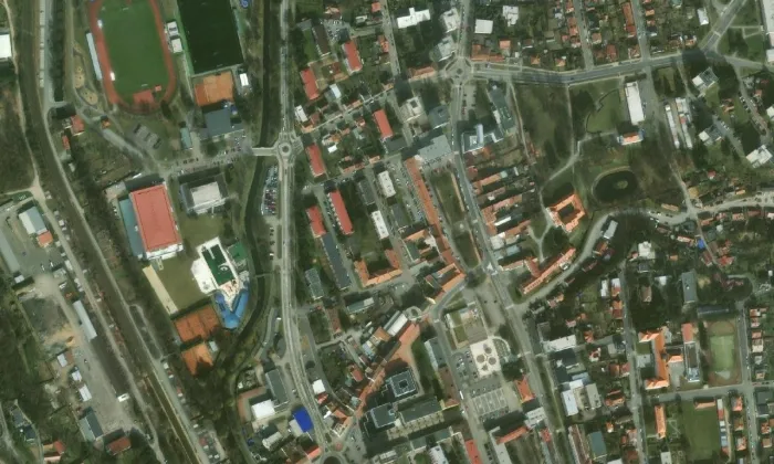 Radnice v Blansku – letecký pohled