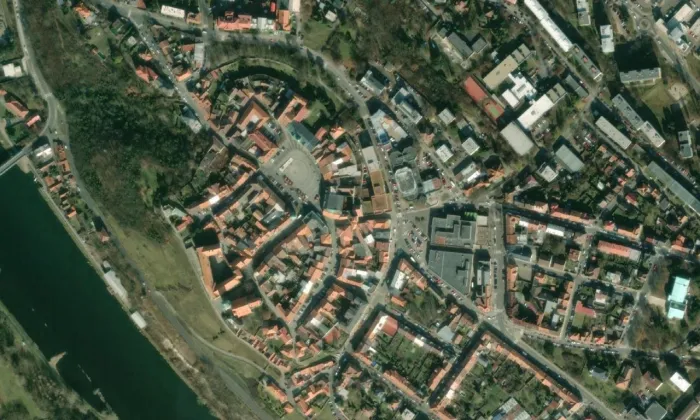 Radnice v Mělníku – letecký pohled