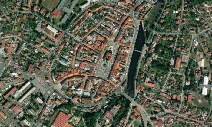 Radnice v Sušici – letecký pohled