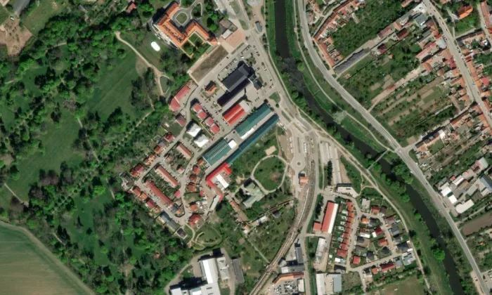 Robertova vila – letecký pohled
