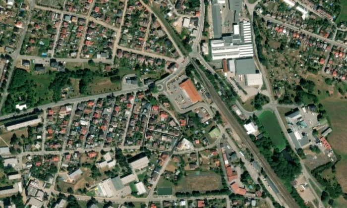 rodinná vila čp. 523 – letecký pohled