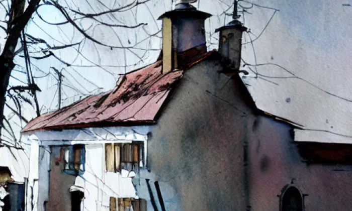 Rotunda svaté Kateřiny (Česká Třebová) – akvarel
