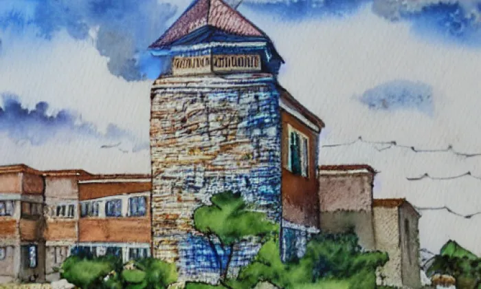 Rotunda svaté Kateřiny (Znojmo) – akvarel