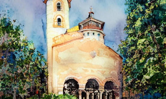 Rotunda svatého Jiří – akvarel