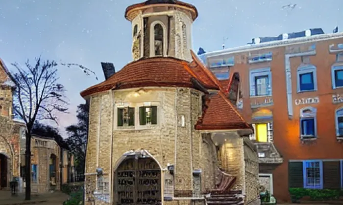 Rotunda svatého Longina v Praze – noc