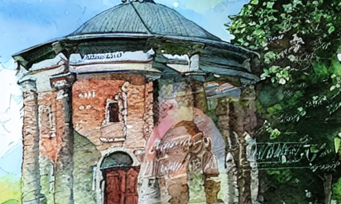 Rotunda svatého Petra a Pavla (Starý Plzenec) – akvarel