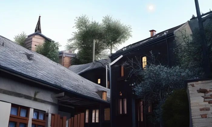 Roubený dům čp. 304 – noc