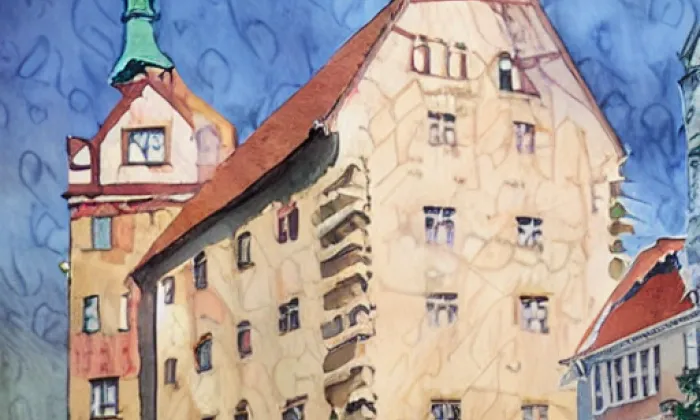 Salhausenovský dům – akvarel