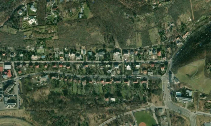 Schückova vila – letecký pohled