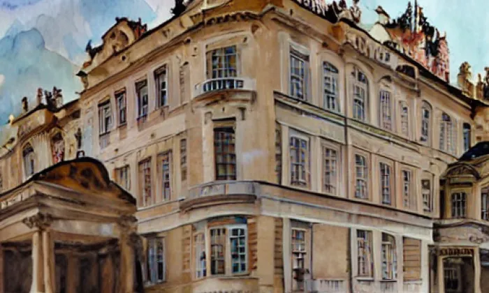 Schirdingovský palác – akvarel