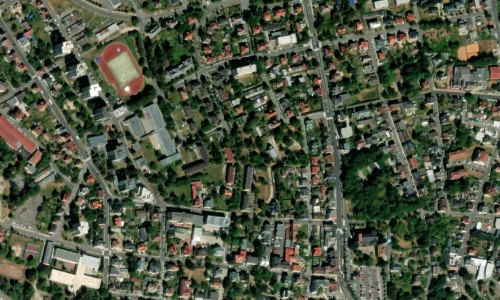 Schmelowského vila – letecký pohled