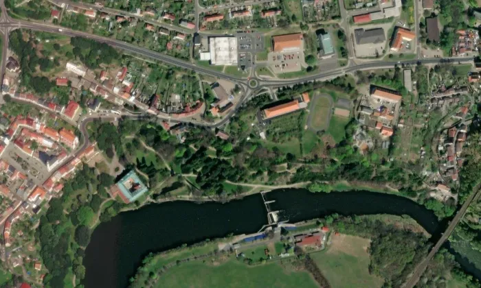 Sedm zastavení bolesti Panny Marie v Klášterci nad Ohří – letecký pohled