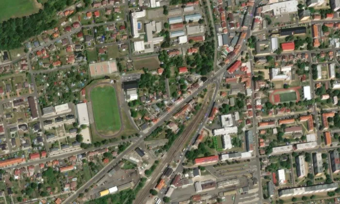 Sieglova vila (Podbořany) – letecký pohled