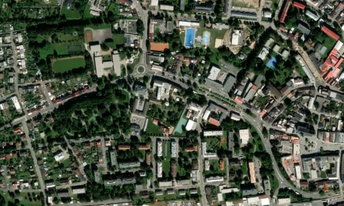 Sigmundova vila – letecký pohled