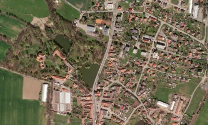 silniční most v Čimelicích – letecký pohled