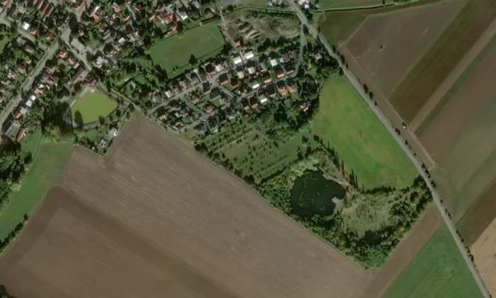Skalka (hradiště) – letecký pohled