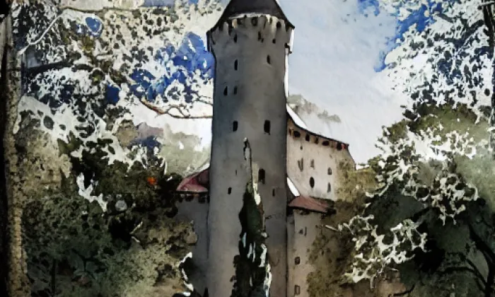 Skryje – akvarel