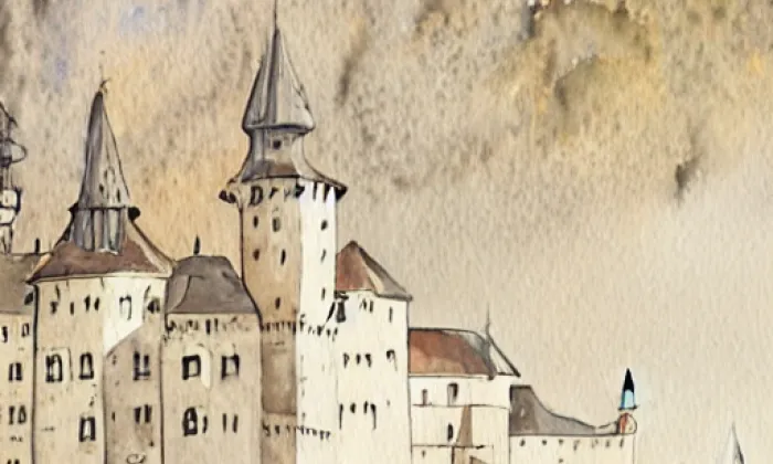 Slavětín – akvarel