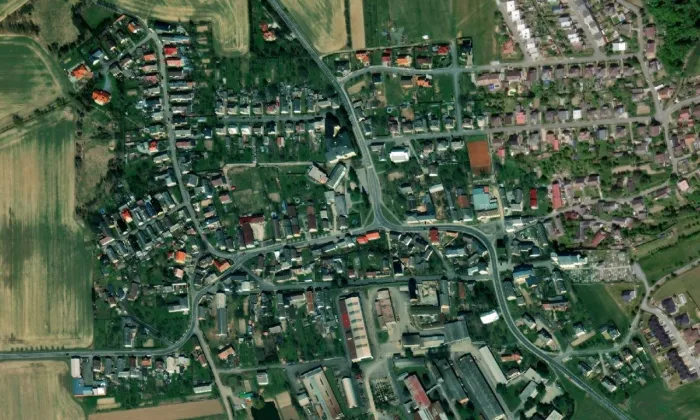Smírčí kříž (Dubicko) – letecký pohled