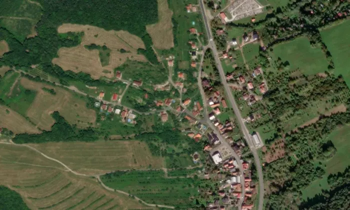 Smírčí kříž (okres Zlín) – letecký pohled