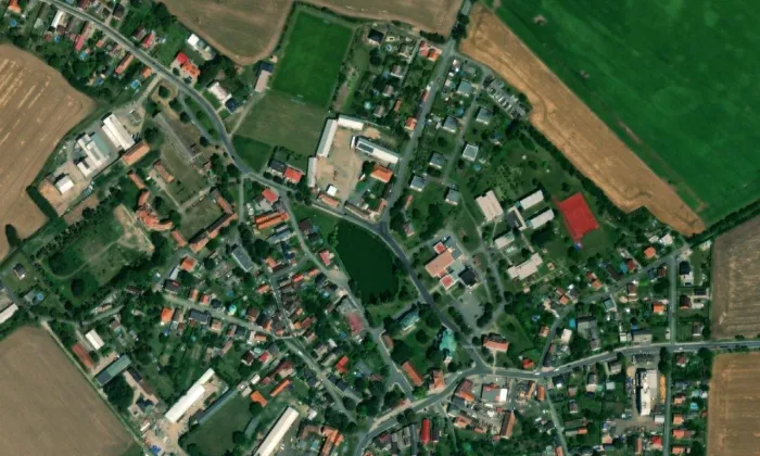 Socha svaté Notburgy – letecký pohled