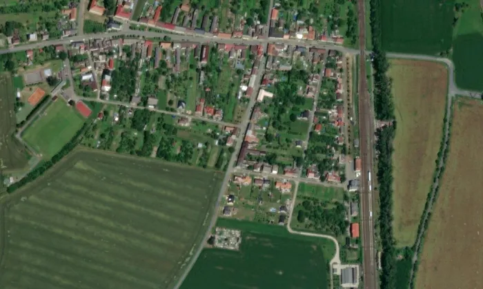 Socha svatého Jana Nepomuckého (Říkovice) – letecký pohled