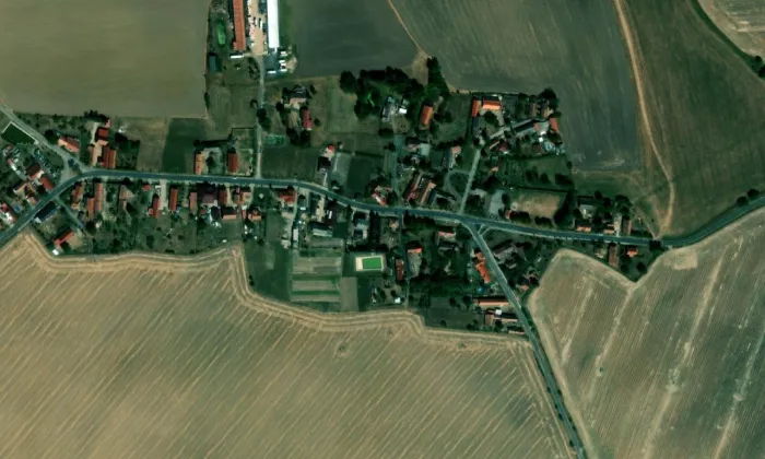 Socha svatého Jana Nepomuckého (Šaplava) – letecký pohled