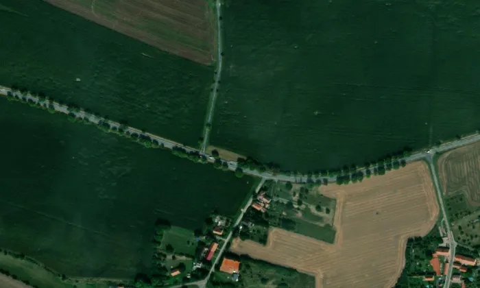 Socha svatého Jana Nepomuckého (Březovice) – letecký pohled
