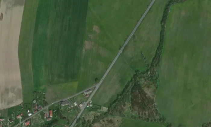 Socha svatého Jana Nepomuckého (Dětřichov) – letecký pohled