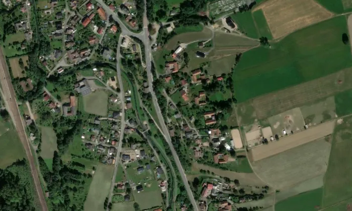 Socha svatého Jana Nepomuckého (Dlouhá Třebová) – letecký pohled