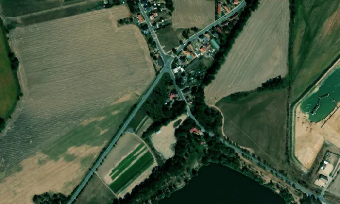 socha svatého Jana Nepomuckého (Staré Ždánice) – letecký pohled