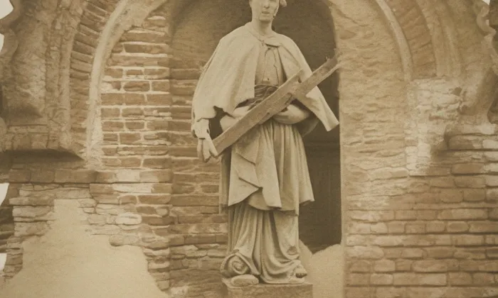 Socha svatého Jana Nepomuckého ve výklenku domu č. p. 272 – historická rekonstrukce