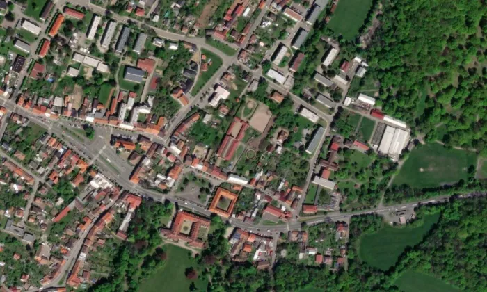 Socha svatého Václava (Heřmanův Městec) – letecký pohled