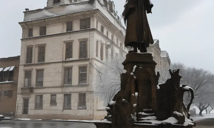 Socha svatého Václava (Hradčany) – winter