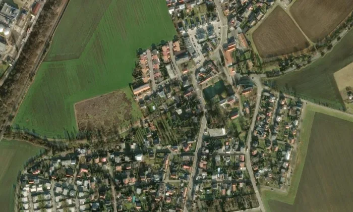 Socha svatého Václava (Třeboradice) – letecký pohled