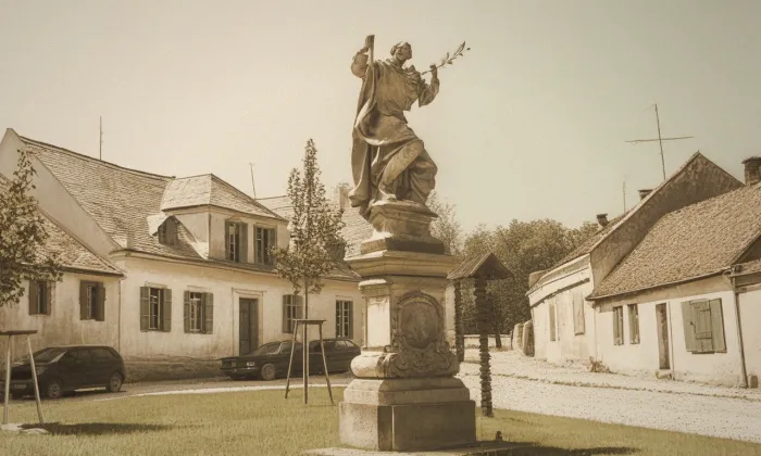 Socha svatého Vavřince (Heřmanův Městec) – historická rekonstrukce