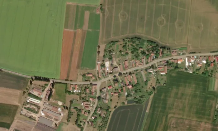 Socha Ukřižování – letecký pohled