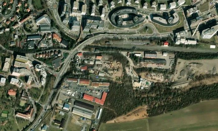 soubor věcí Buštěhradské dráhy – letecký pohled