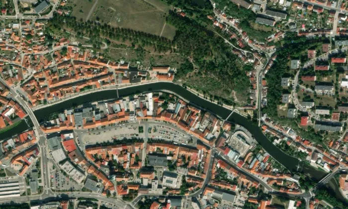 Sousoší svatého Cyrila a Metoděje – letecký pohled