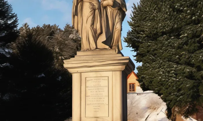 Sousoší svatého Cyrila a Metoděje – zima