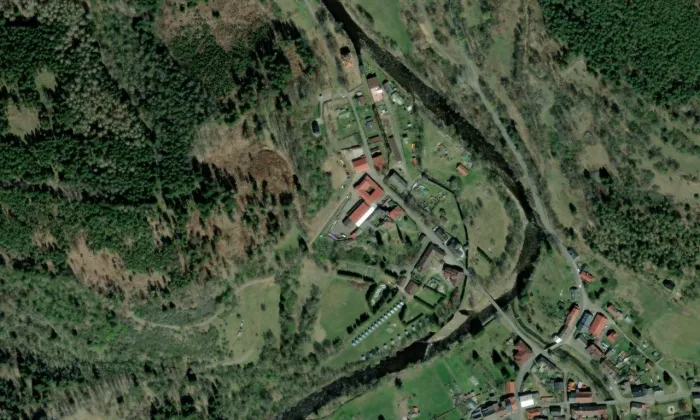 Spaunova vila – letecký pohled