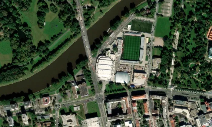 Stadion Arnošta Košťála – letecký pohled